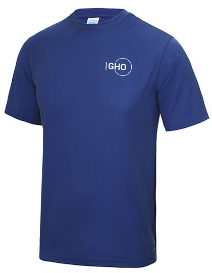 Herren-Sport-Shirt mit kleinem Frontlogo und Rückendruck